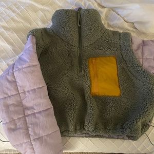 Free people color block quarter zip